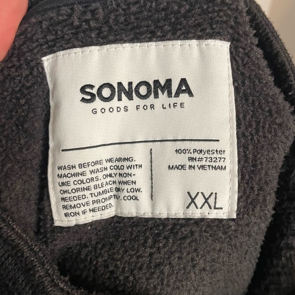 *SALE* Men’s Sonoma 1/4 zip pullover sweater w/pockets, black size XXL - Picture 4 of 4